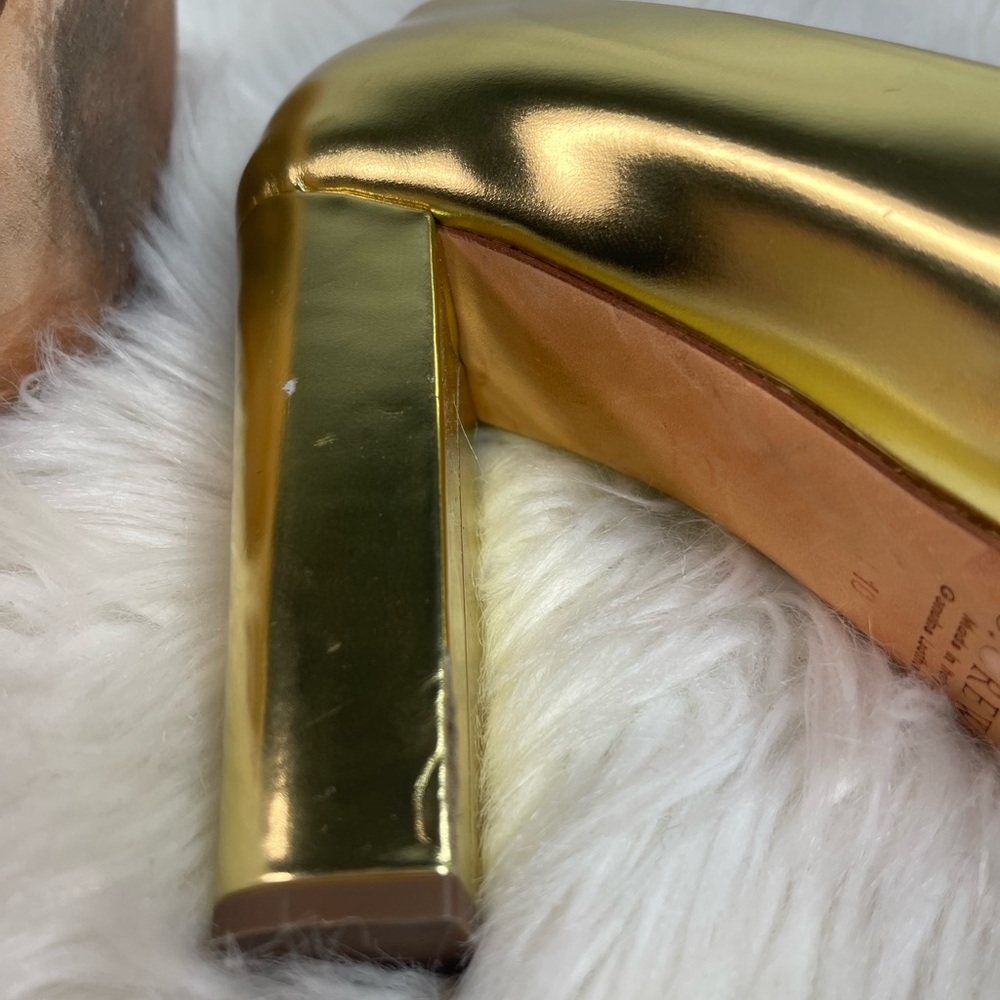 Vintage J.Crew Etta Cap-toe Gold and Tan Metallic Women's Pumps - Picture 12 of 15